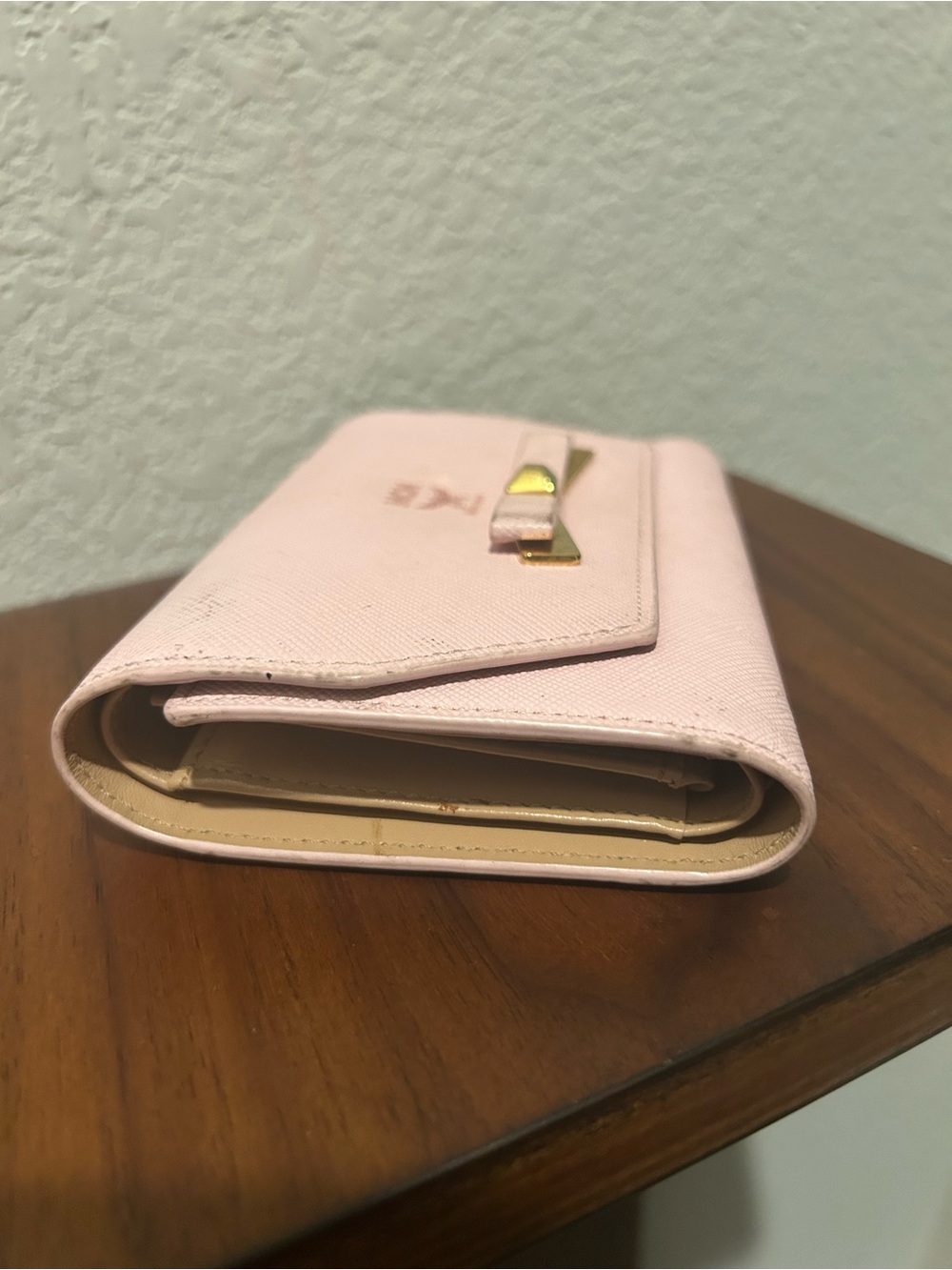 MCM Pink Leather Bow Trifold Wallet - Picture 5 of 13